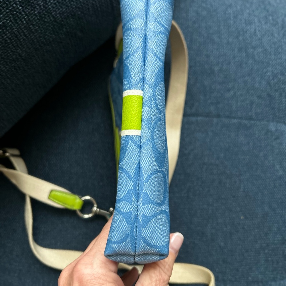 Stylish Blue and Green Crossbody Bag - Picture 12 of 15
